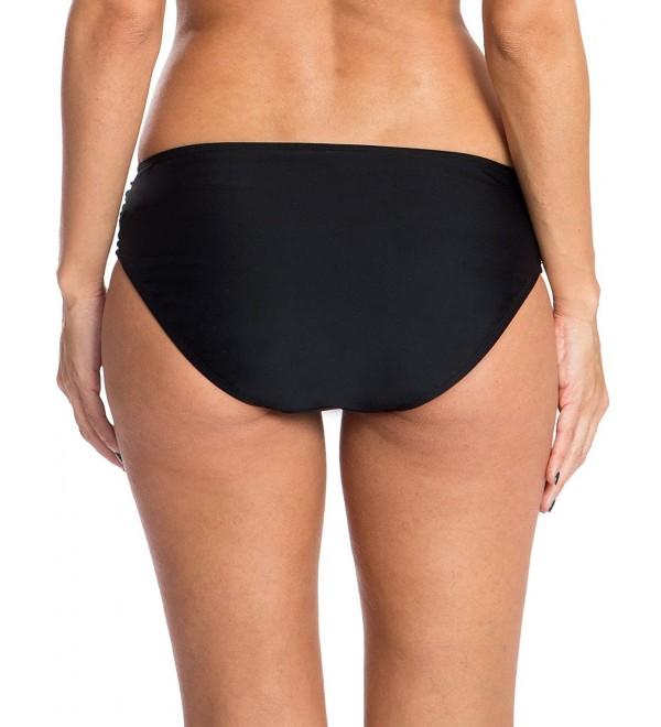 Women S Swim Standard Ruched Bikini Bottom Black CV12OBFK30E