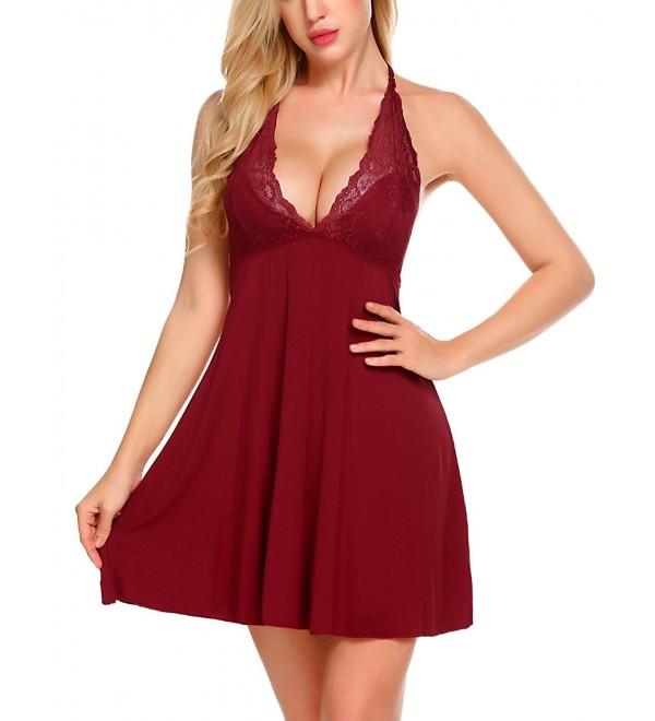 Women Chemise Lingerie Sexy Nightie Full Slips Lace Babydoll Sleepwear