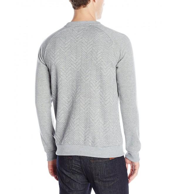 Men's Colten - Chevron Quilted Crewneck - Grey - CV120IUUBZ7