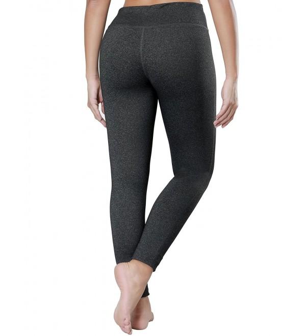 Women's Workout Yoga Pants Mid Waist Full Length Leggings - Charcoal ...