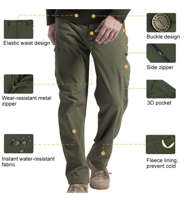 Men's Tactical Pants Fleece Lining Pants for Winter Skiing Hiking ...