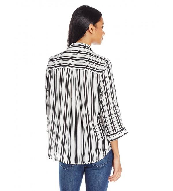 A. Byer Junior's Roll Tab Button Down Stripe Shirt - Pat Q - CO12ODK0OQS