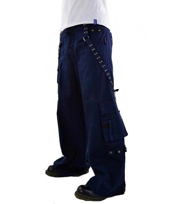 Tripp Navy Gothic Punk Rocker Techno Rave Cyber Goth Baggy Jeans Pants 