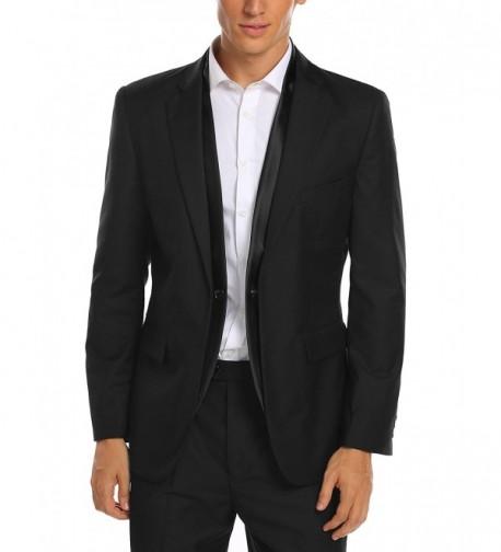 Men's Slim Fit One Button Formal Suit Coat Business Layered Blazer ...