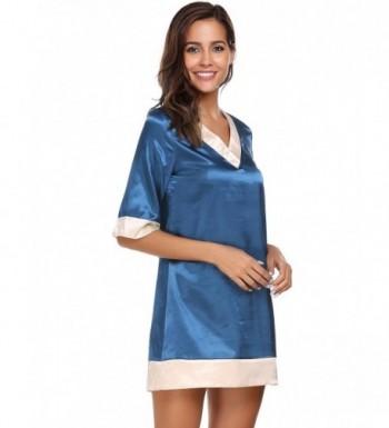 L'amore Womens Nightwear Cotton/ Satin Loungewear Short Sleeve ...