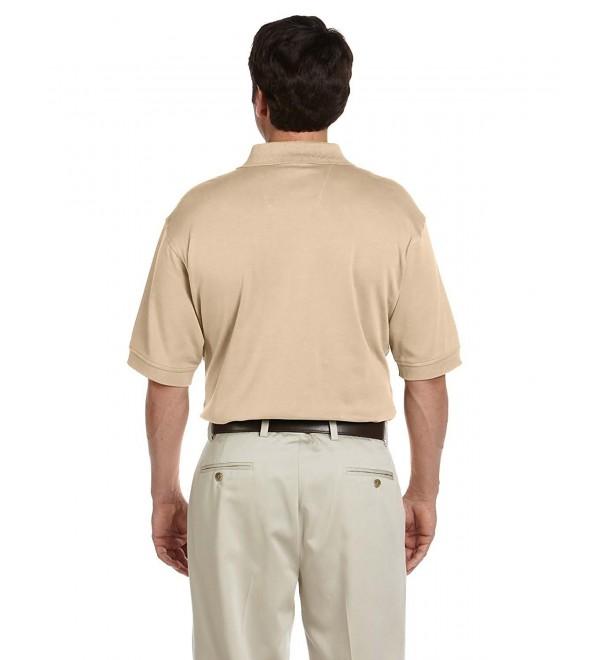 Men's Solid Perfect Pima Interlock Short-Sleeve Polo Shirt- Stone ...
