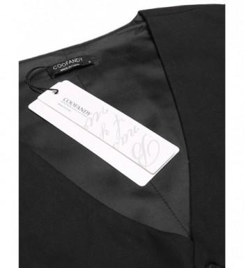 Men's Fashion V-Neck Suit Vest Slim Fit Button Down Waistcoat - Black ...