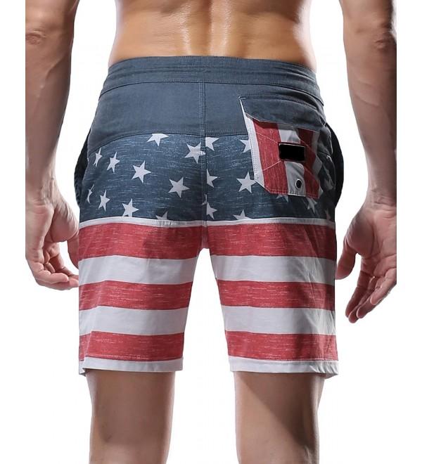 Men's American Flag Swim Trunks US Flag Bathing Suit Board Swim Shorts