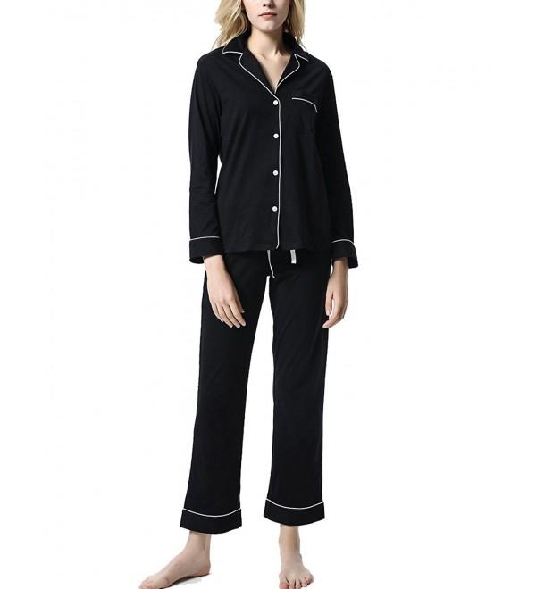 Petite Pajama Set Women's Long Sleeve Sleepwear Soft Loungewear S-L ...