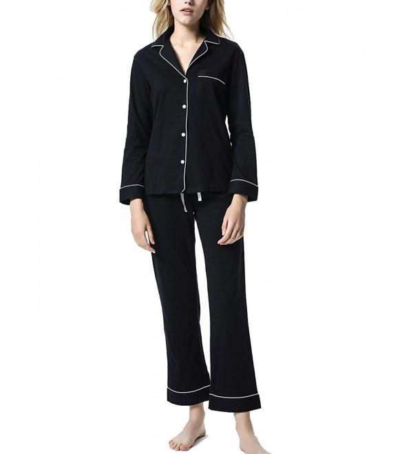 Petite Pajama Set Women's Long Sleeve Sleepwear Soft Loungewear S-L ...