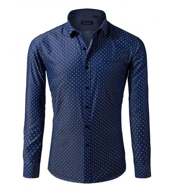 Men's Shirt Long Sleeve 100% Cotton Solid Slim Fit Oxford - Printed ...