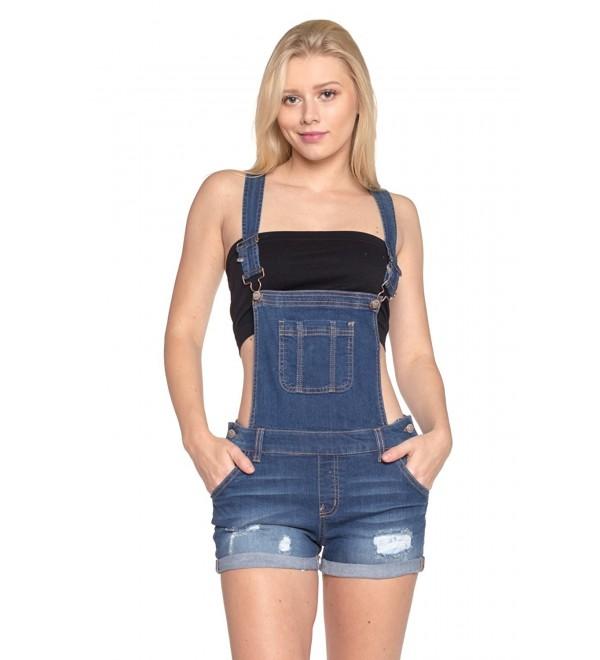 womens jean overall shorts
