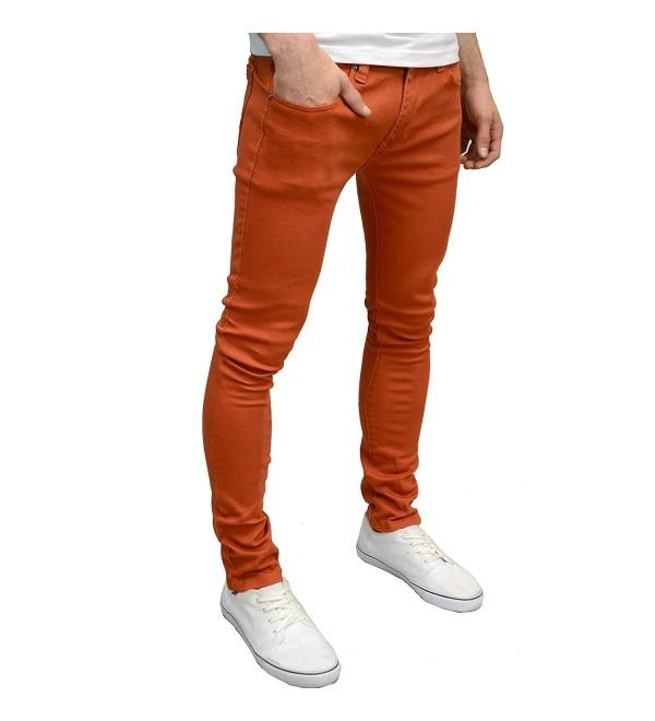 Soulstar Mens Boys Designer Branded Skinny Stretch Jeans - Rust ...