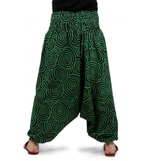 Mens Womens Boho Hippie Baggy Cotton Harem Pants With Pockets - Spiral ...