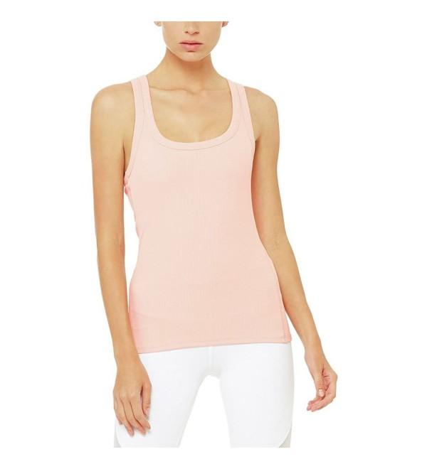 Women's Rib Support Tank - Powder Pink - C918C5IOOY3