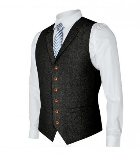 Men's Unique Advanced Custom Vest Skinny Wedding Dress Waistcoat - Gray ...