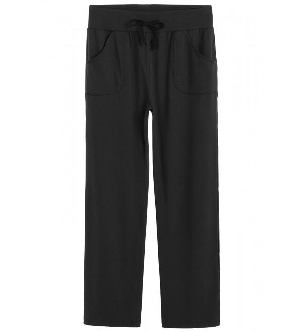 Women's Cotton Lounge Pants - Black - C012O0GOF83