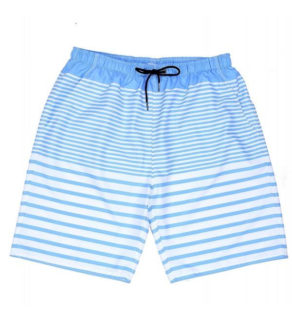 Men's Striped Printed Beach Shorts Swim Trunks With Mesh Lining ...