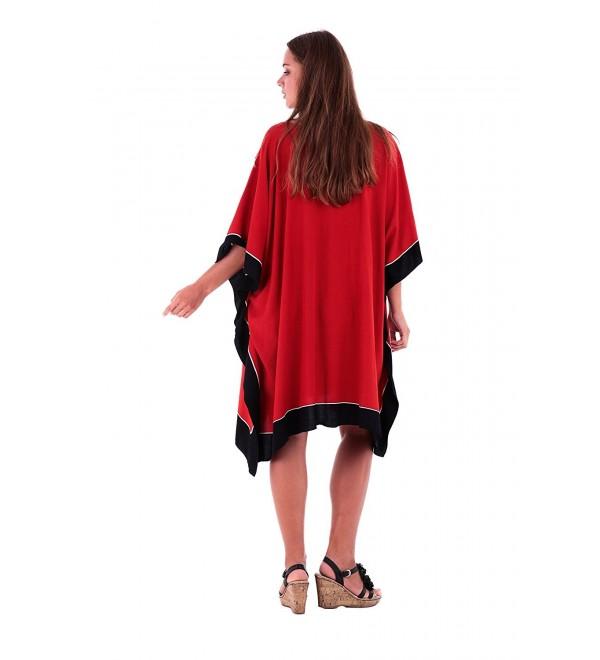 Womens Short Caftan Poncho Hand Paint Tribal Design Swimwear Cover Up ...