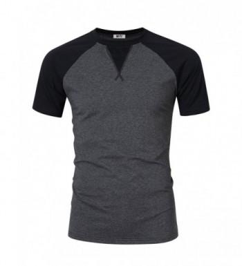 Men's Casual Slim Fit Long Sleeve Henley T-Shirts Short Sleeve Raglan ...