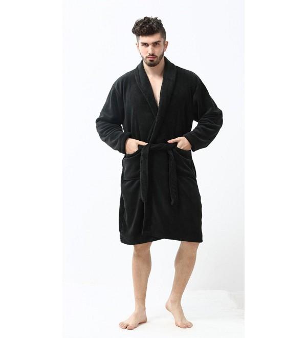 Men's Robe - Soft Fleece - Kimono Hotel Spa Bathrobe - Adults Men Boys ...