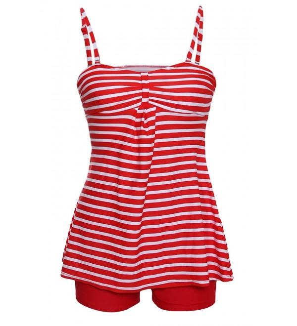 Tankini Swimsuits For Women Two Pieces Swimwear Flowy Strap Top With ...