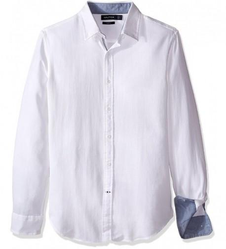 Men's Slim Fit Cotton Dobby Shirt - Bright White - CC12KN9MKBB