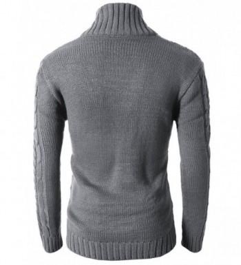 Mens Casual Shawl Collar Twist Knitted Thermal Pullover Sweater ...