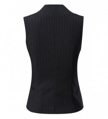 Women's Pinstripe Formal Casual Suit Slim Fit Button Down Vest ...
