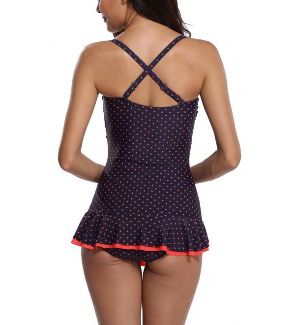 Women S One Piece Polka Dot Swimsuit Skirted Swimwear Bathing Suit