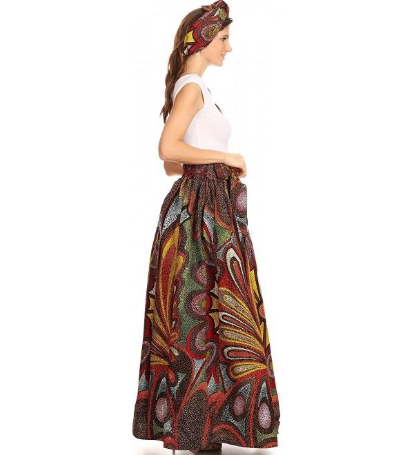 Asma Convertible Traditional Wax Print Adjustable Strap Maxi Skirt ...