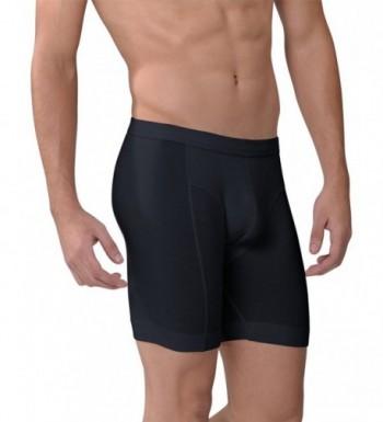 Men's Modal Breathable Long-Leg Boxer Brief - Black - CE12G68MFLX