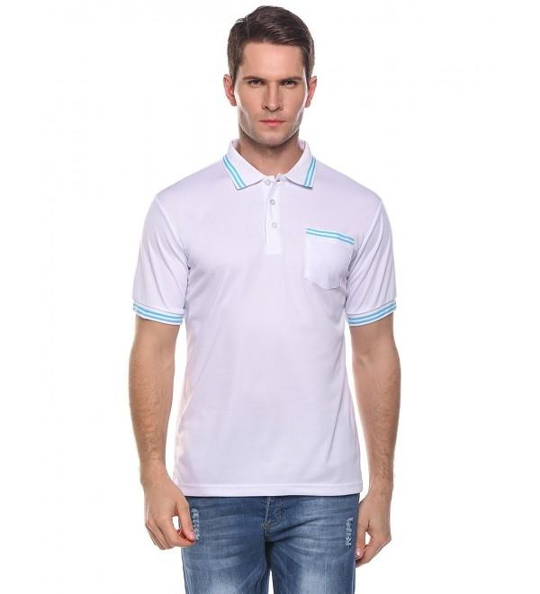 Men's Short Sleeve Pocket Golf Baseball Polo Classic Fit Umpire Shirt ...