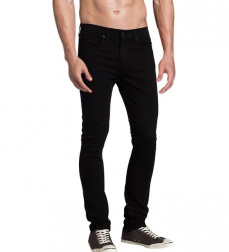 Men's Skinny Slim Fit Denim Jeans Pants Trousers - Black - CQ12LOLMW1Z