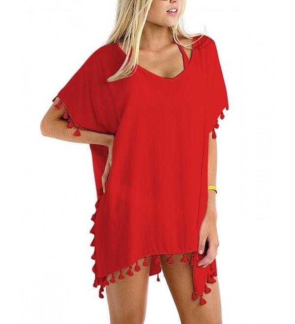 red beach cover up dress