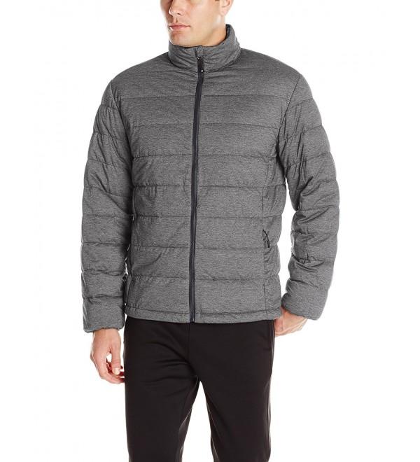 Men's Downproof Heather Jersey Stretch Packable Down Jacket - Charcoal ...