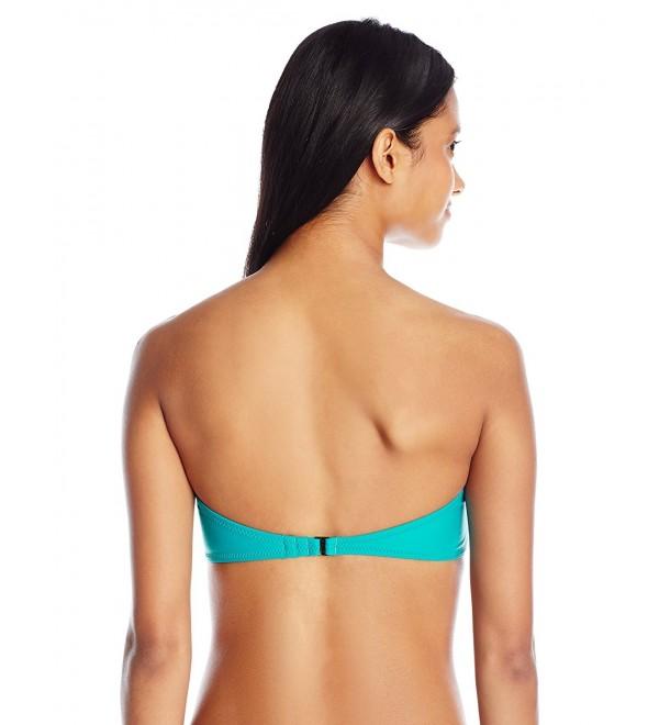 Womens Simply Solid Bandeau Bikini Top Teal Ch12ntpsizc