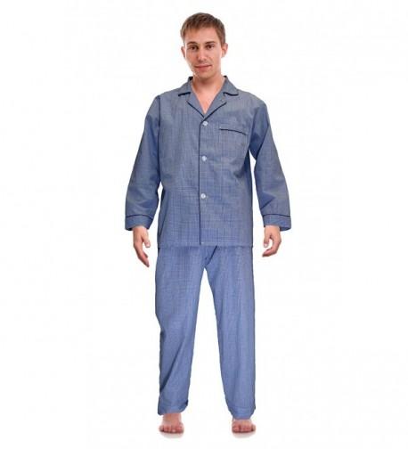 RK Classical Sleepwear Men's Broadcloth Woven Pajama Set- - Royal Blue ...