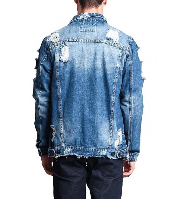 Distressed Denim Jacket - Distressed Indigo - CI186RTEQTX