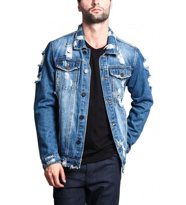 Distressed Denim Jacket - Distressed Indigo - CI186RTEQTX