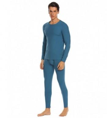 Mens Long Johns Cotton Thermal Underwear Fleece Lined Base Layer Winter ...