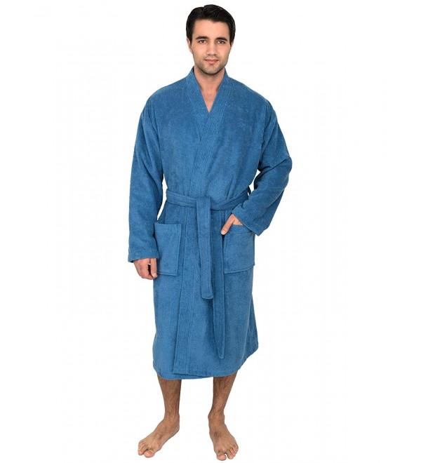 Men's Robe Low Twist Cotton Terry Kimono Bathrobe Made in Turkey - Star ...