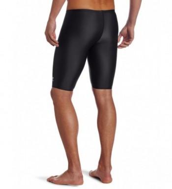 Sport Men's Solid Jammer Swim Suit - Black - CU111GFOWWR