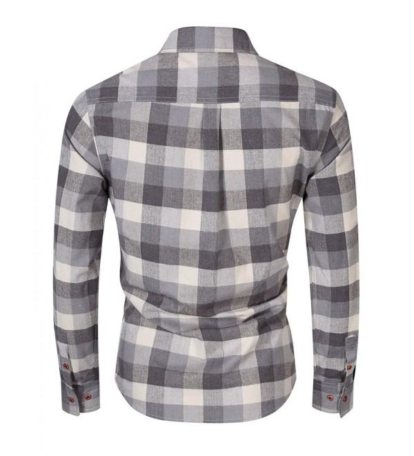 men's casual button down long sleeve shirts