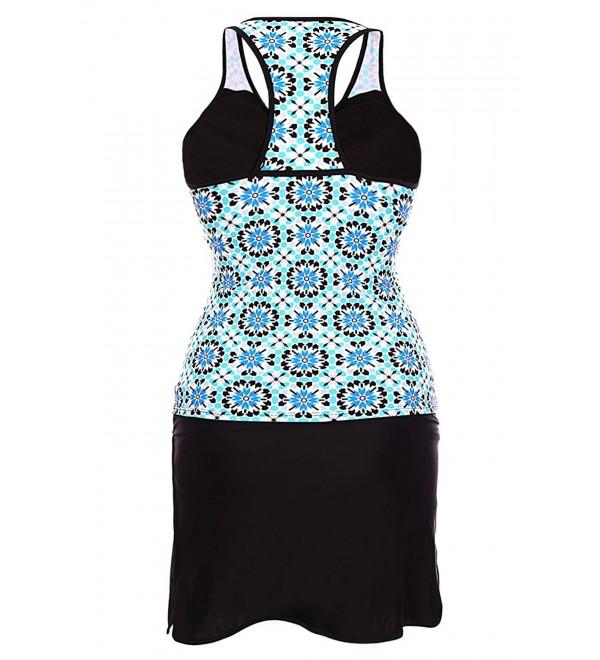 Womens Two Pieces Swimsuits Abstract Print Racerback Tankini With