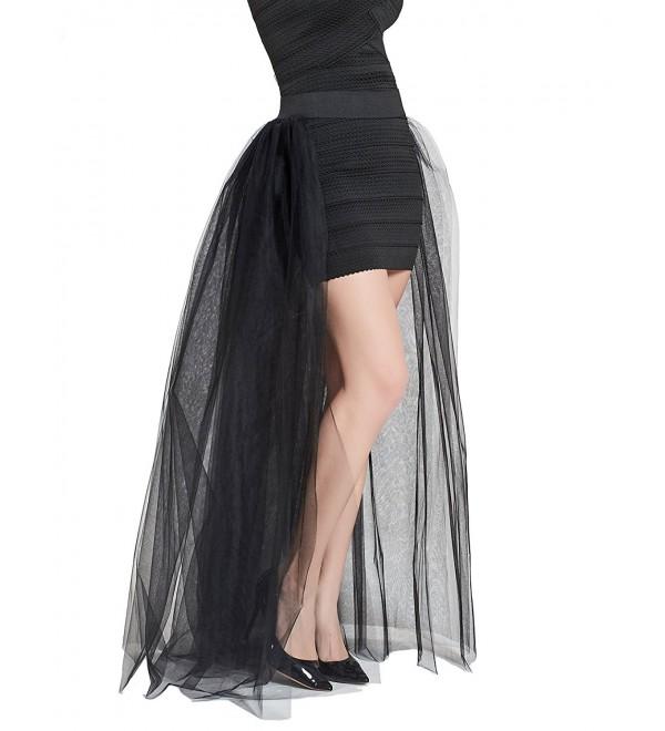 Women's 4 Layers Overlay Long Tulle Skirt overskirt Floor Length Tutu ...