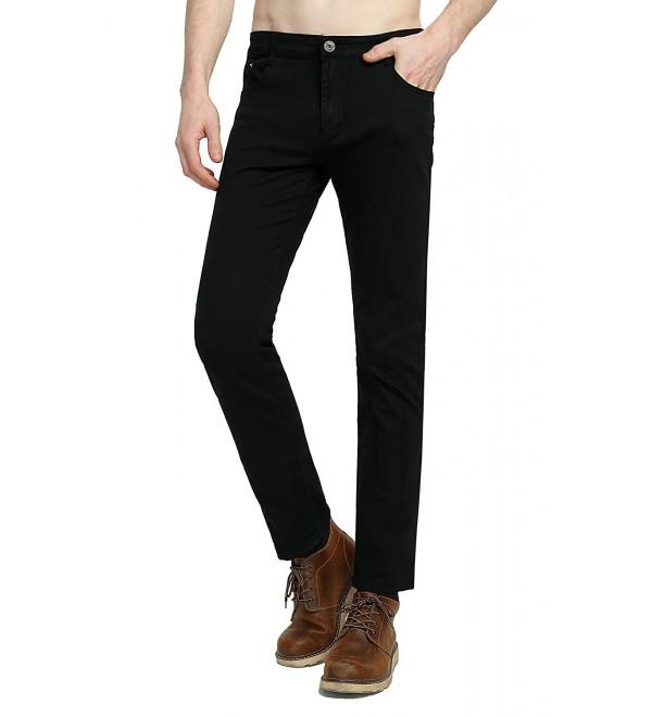Men's Skinny Stretch Elastic Jeans Slim Relaxed-Fit Fashionable Pants ...