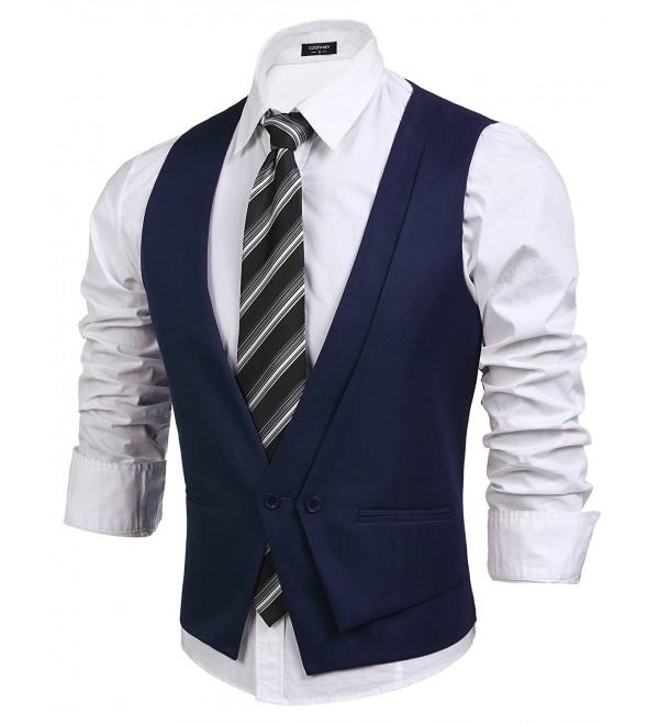 Men's Skinny Wedding Dress Vest V-neck Slim Fit Suit Vest Waistcoat ...