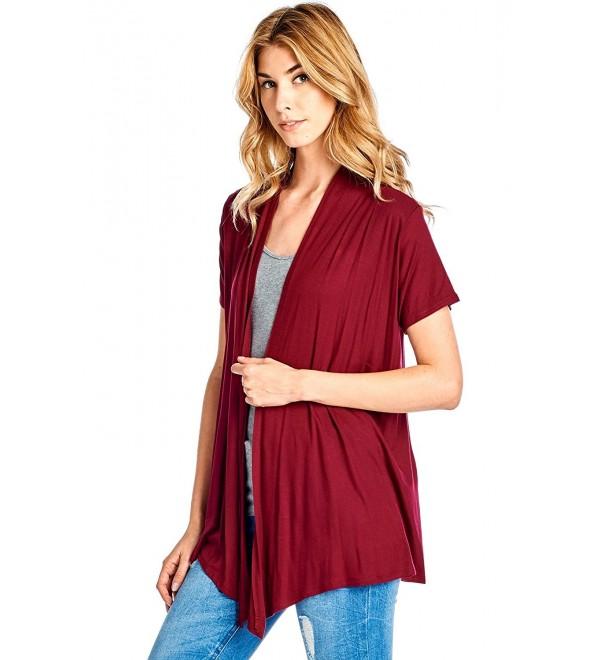 Basic Solid Short Sleeve Open Front Cardigan (S-3X) - Made in USA ...