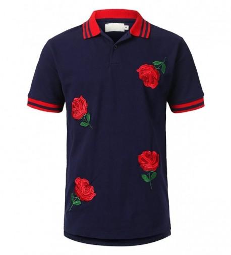 Mens Hipster Hip Hop Embroidered and Printed Polo T-Shirt (Various ...